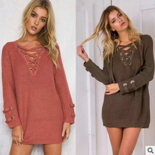 Pull en tricot pour femmes avec un design de lacets décoratif et une coupe confortable Chic und Stil