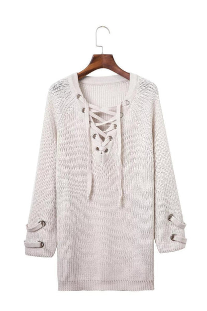 Pull en tricot pour femmes avec un design de lacets décoratif et une coupe confortable Chic und Stil