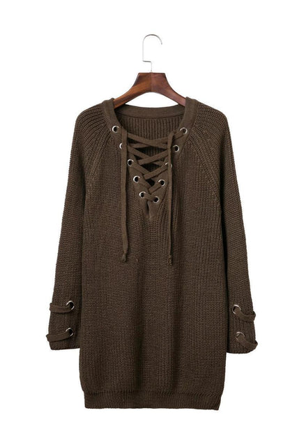 Pull en tricot pour femmes avec un design de lacets décoratif et une coupe confortable Chic und Stil