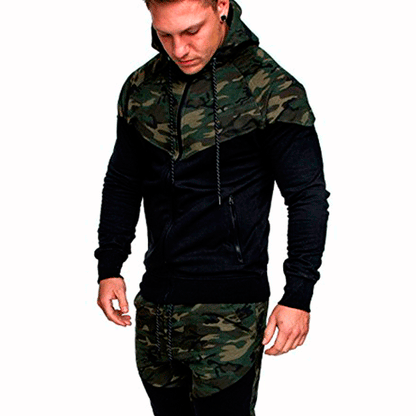 Pull d'entraînement pour homme avec col montant et design camouflage tendance Chic und Stil