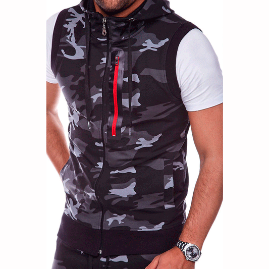 Veste à capuche sportive pour hommes au design camouflage moderne avec poches pratiques Chic und Stil
