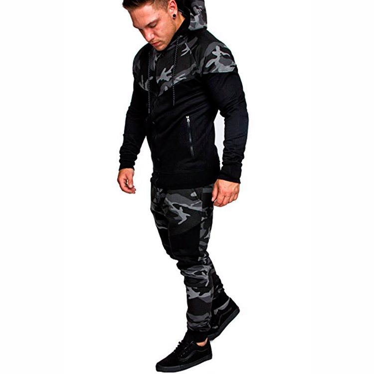 Pull d'entraînement pour homme avec col montant et design camouflage tendance Chic und Stil