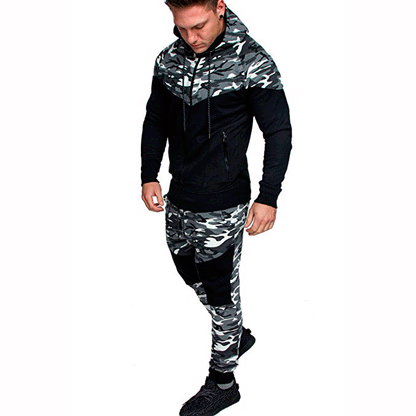 Pull d'entraînement pour homme avec col montant et design camouflage tendance Chic und Stil