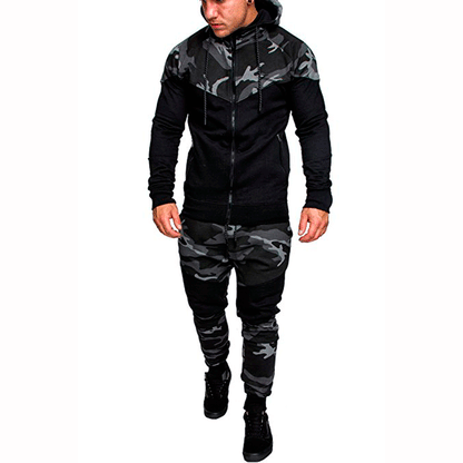 Pull d'entraînement pour homme avec col montant et design camouflage tendance Chic und Stil