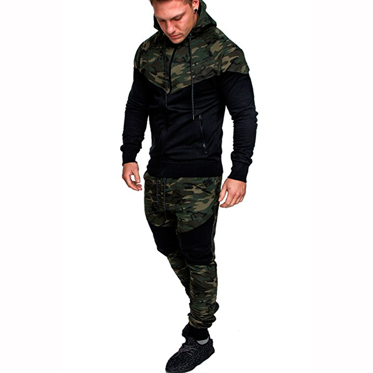 Pull d'entraînement pour homme avec col montant et design camouflage tendance Chic und Stil