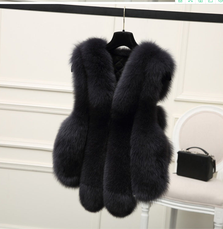 Ladies Luxury Faux Fur Gilet with Voluminous Chic and Stylish Details