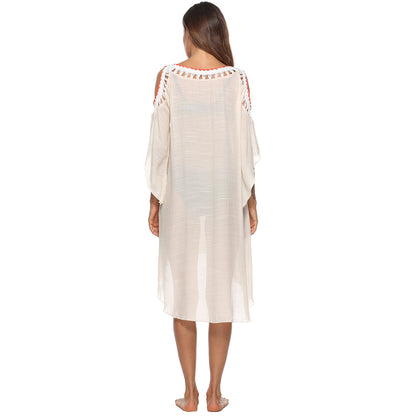 Femmes Élégant Robe de Plage Brodée Cover-Up Chic und Stil