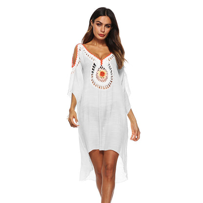 Femmes Élégant Robe de Plage Brodée Cover-Up Chic und Stil