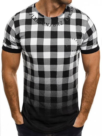 Hommes T-shirt à motif carrelé moderne Chic und Stil