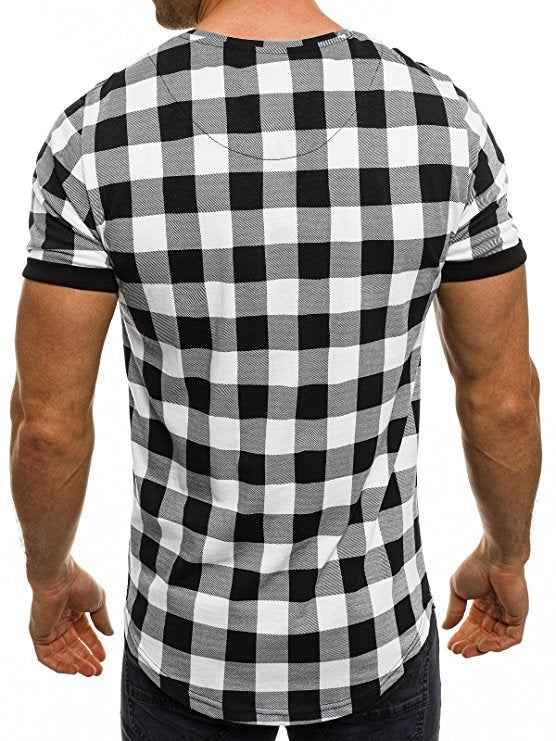Hommes T-shirt à motif carrelé moderne Chic und Stil