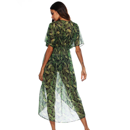 Robe de plage transparente à motif floral pour femmes Chic und Stil