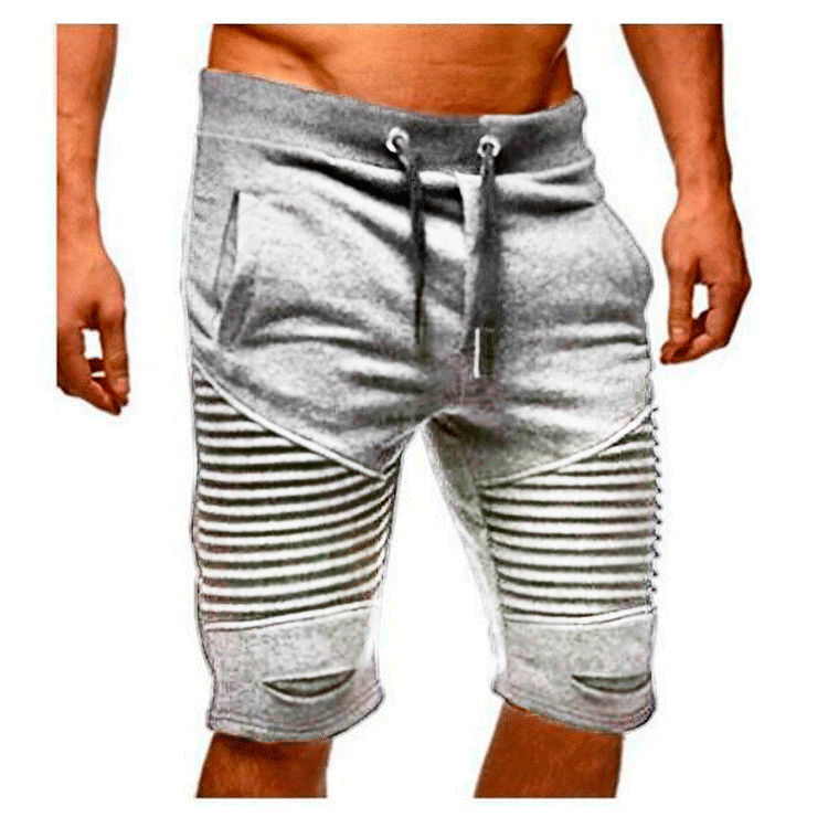 Shorts de sport pour hommes avec un design à bandes modernes et une taille élastique Chic und Stil