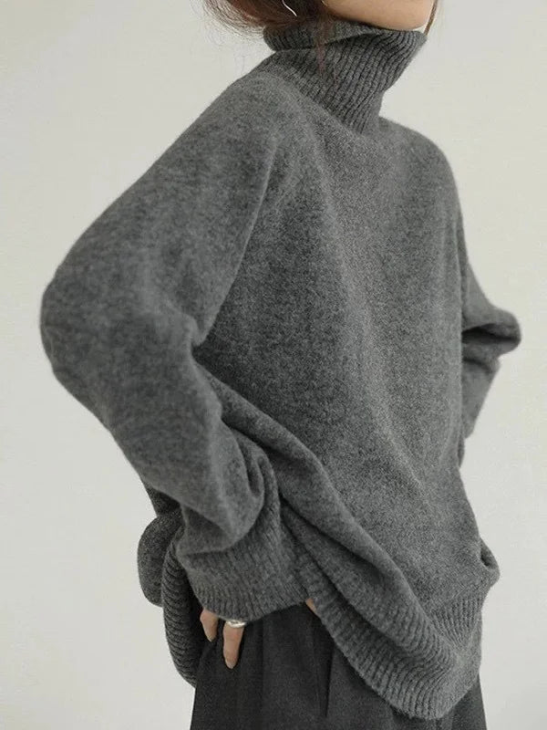 Chic und Stil - Pull à col roulé décontracté en cachemire pour femmes