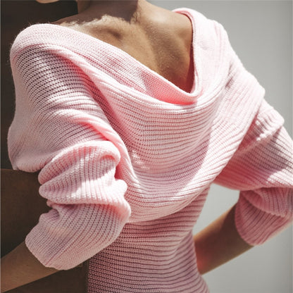 Pull-over tricot décolleté pour femmes avec design drapé et coupe décontractée Chic und Stil