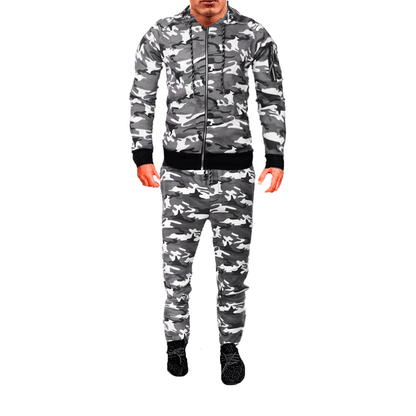 Camouflage tracksuit for men with practical utility and a chic and stylish design