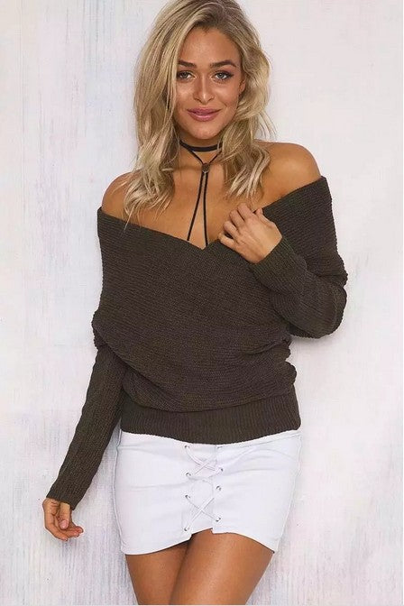 Robe tricot à encolure en V profond et coupe décontractée pour femmes Chic und Stil