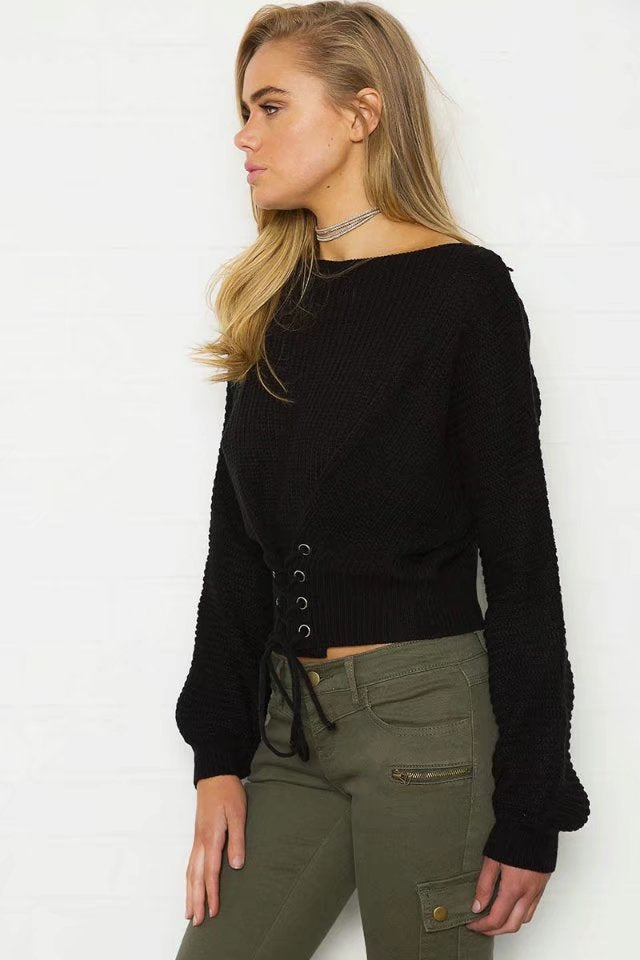 Pull en tricot tendance pour femmes avec un détail au dos profond et une coupe décontractée Chic und Stil