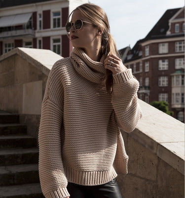 Dames Pull en tricot moelleux avec col haut et surface texturée Chic und Stil