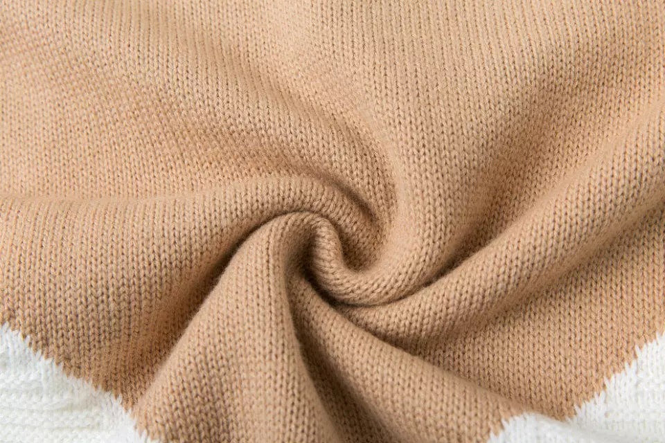 Pull femme tendance en tricot avec design de blocs de couleur élégant et coupe décontractée Chic und Stil