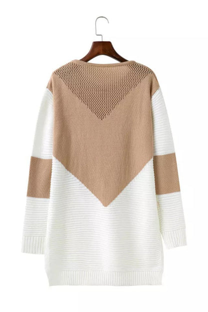 Pull femme tendance en tricot avec design de blocs de couleur élégant et coupe décontractée Chic und Stil