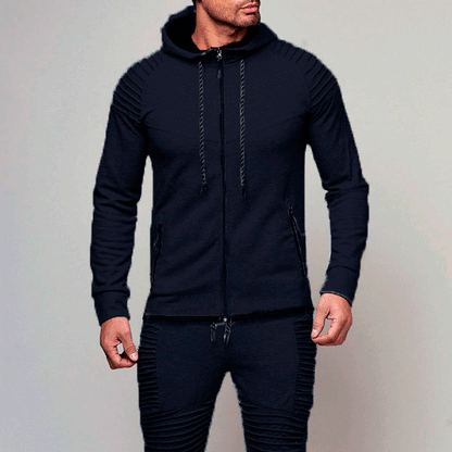 Veste à capuche sportive pour hommes avec un design d'épaule structuré et un matériau de haute qualité Chic und Stil