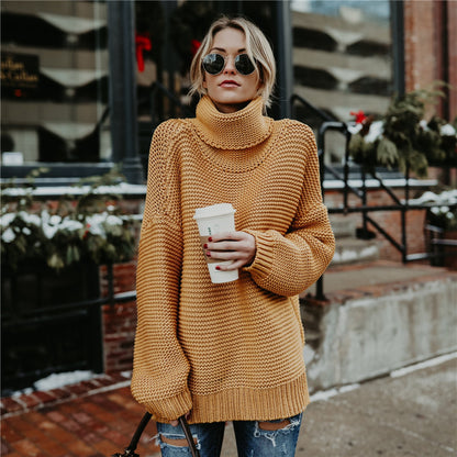Dames Pull en tricot moelleux avec col haut et surface texturée Chic und Stil
