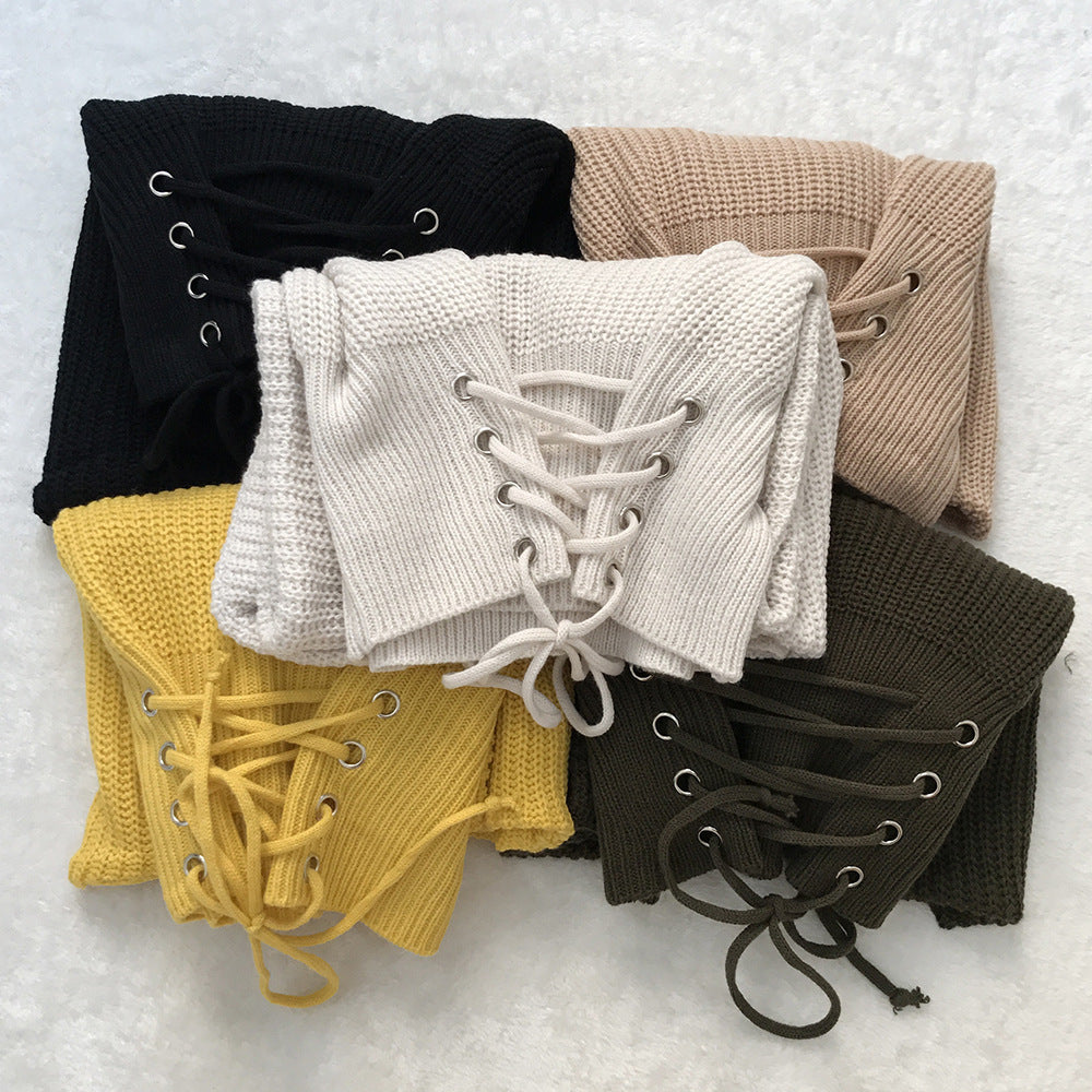 Pull en tricot tendance pour femmes avec détail de laçage décoratif et coupe décontractée Chic und Still