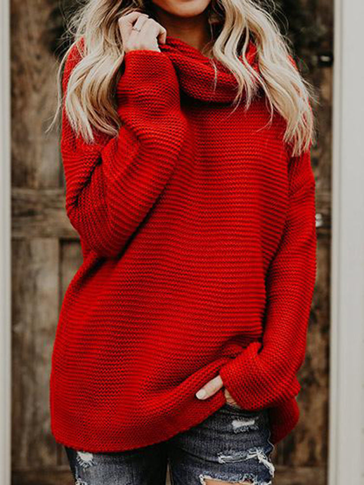 Pull en tricot pour femmes à col montant en matériau doux Chic und Still