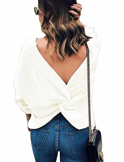 Pull en tricot pour femmes au design moderne à enroulement Chic und Still