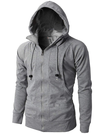 Veste hoodie zippée sportive pour hommes avec poches fonctionnelles et finition élastique Chic und Stil