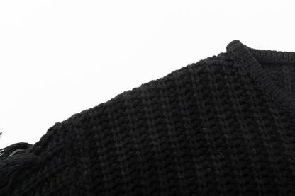 Pull décontracté en structure pour femmes avec des manches à franges Chic und Stil