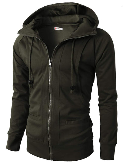 Veste hoodie zippée sportive pour hommes avec poches fonctionnelles et finition élastique Chic und Stil