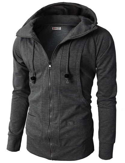 Veste hoodie zippée sportive pour hommes avec poches fonctionnelles et finition élastique Chic und Stil