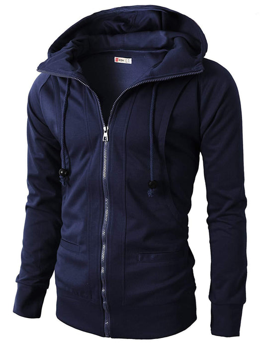 Veste hoodie zippée sportive pour hommes avec poches fonctionnelles et finition élastique Chic und Stil