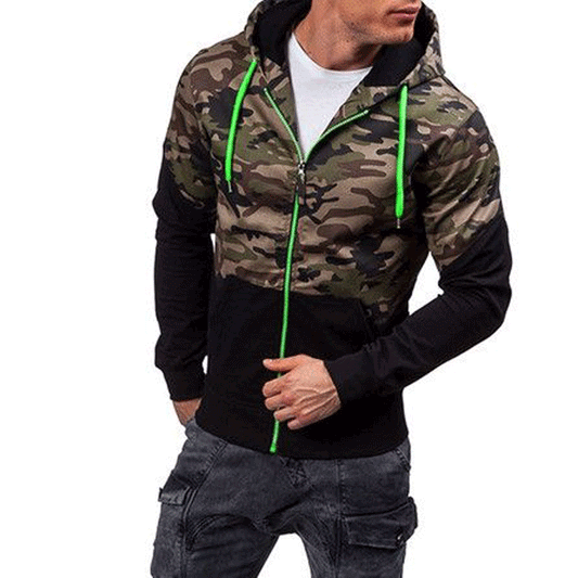 Veste à capuche moderne pour hommes en design camouflage Chic und Stil