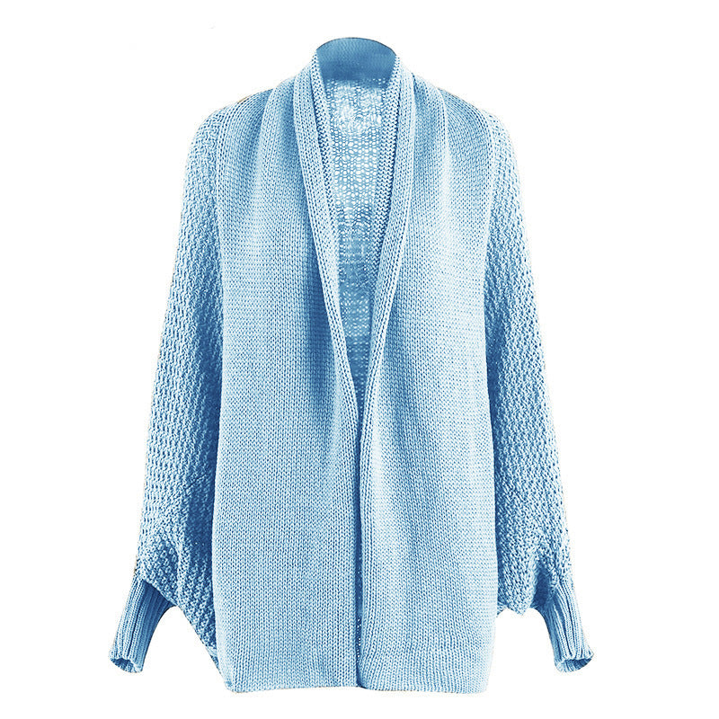 Dames cardigan décontracté avec bords francs et manches volumineuses Chic und Stil
