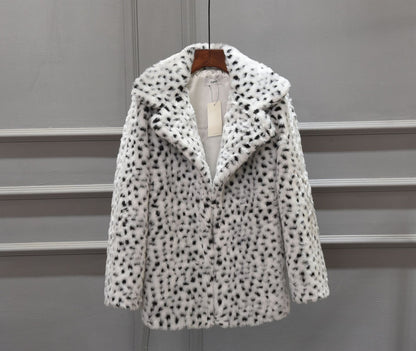 Veste en fausse fourrure de luxe pour femmes à motif léopard Chic und Stil