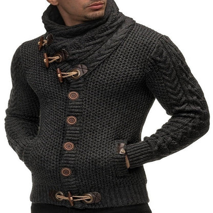 Asymmetrical collar knit jacket for men Chic und Stil