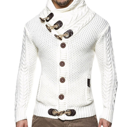 Asymmetrical collar knit jacket for men Chic und Stil