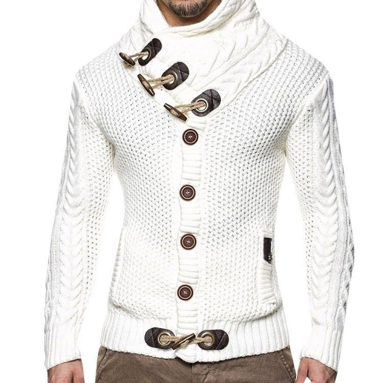 Asymmetrical collar knit jacket for men Chic und Stil