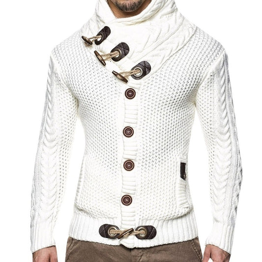 Asymmetrical collar knit jacket for men Chic und Stil