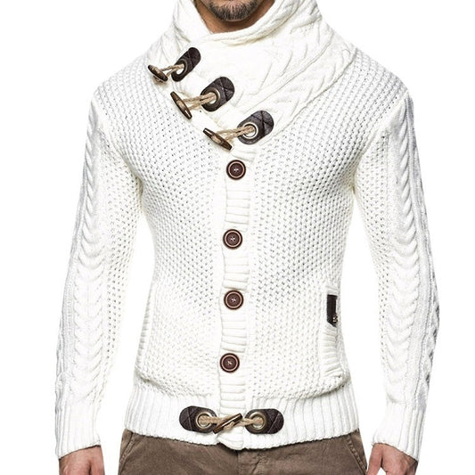 Men's Cardigan with Asymmetrical Collar Chic und Stil