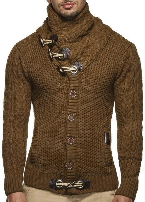 Asymmetrical collar knit jacket for men Chic und Stil