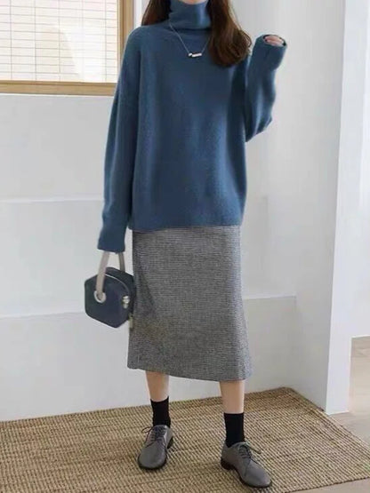 Chic und Stil - Pull à col roulé décontracté en cachemire pour femmes