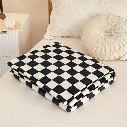 Couverture à carreaux douce et chaude – pour canapé et chambre-Couvertures-ChicUndStil