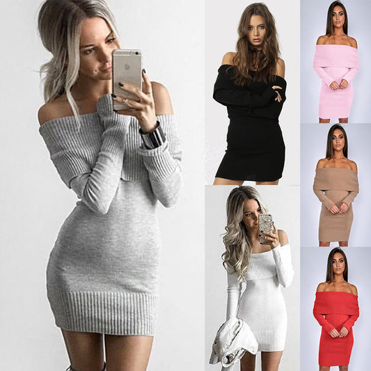 Robe en tricot pour femmes avec décolleté bateau et coupe près du corps Chic und Stil