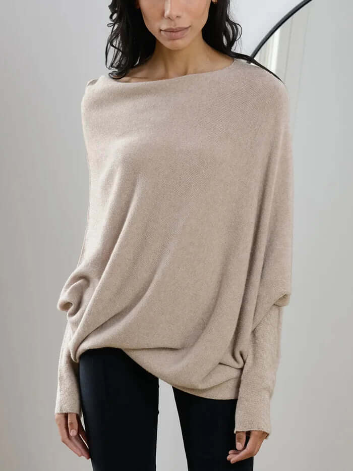 Chic und Stil | Pull à col roulé drapé femme - Pull femme