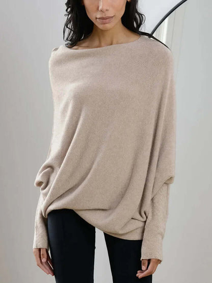 Chic und Stil | Pull à col roulé drapé femme - Pull femme