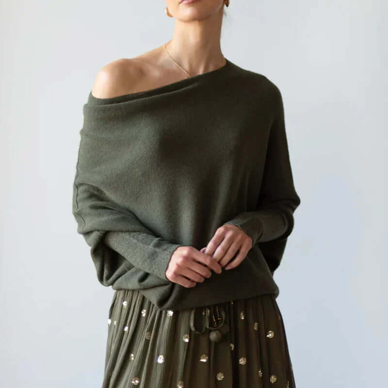 Chic und Stil | Pull à col roulé drapé femme - Pull femme