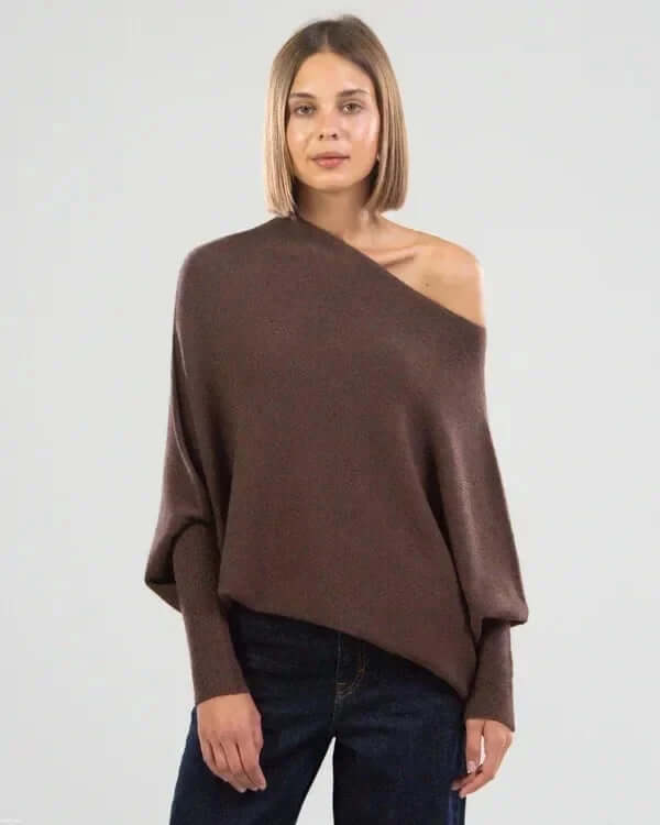 Chic und Stil | Pull à col roulé drapé femme - Pull femme